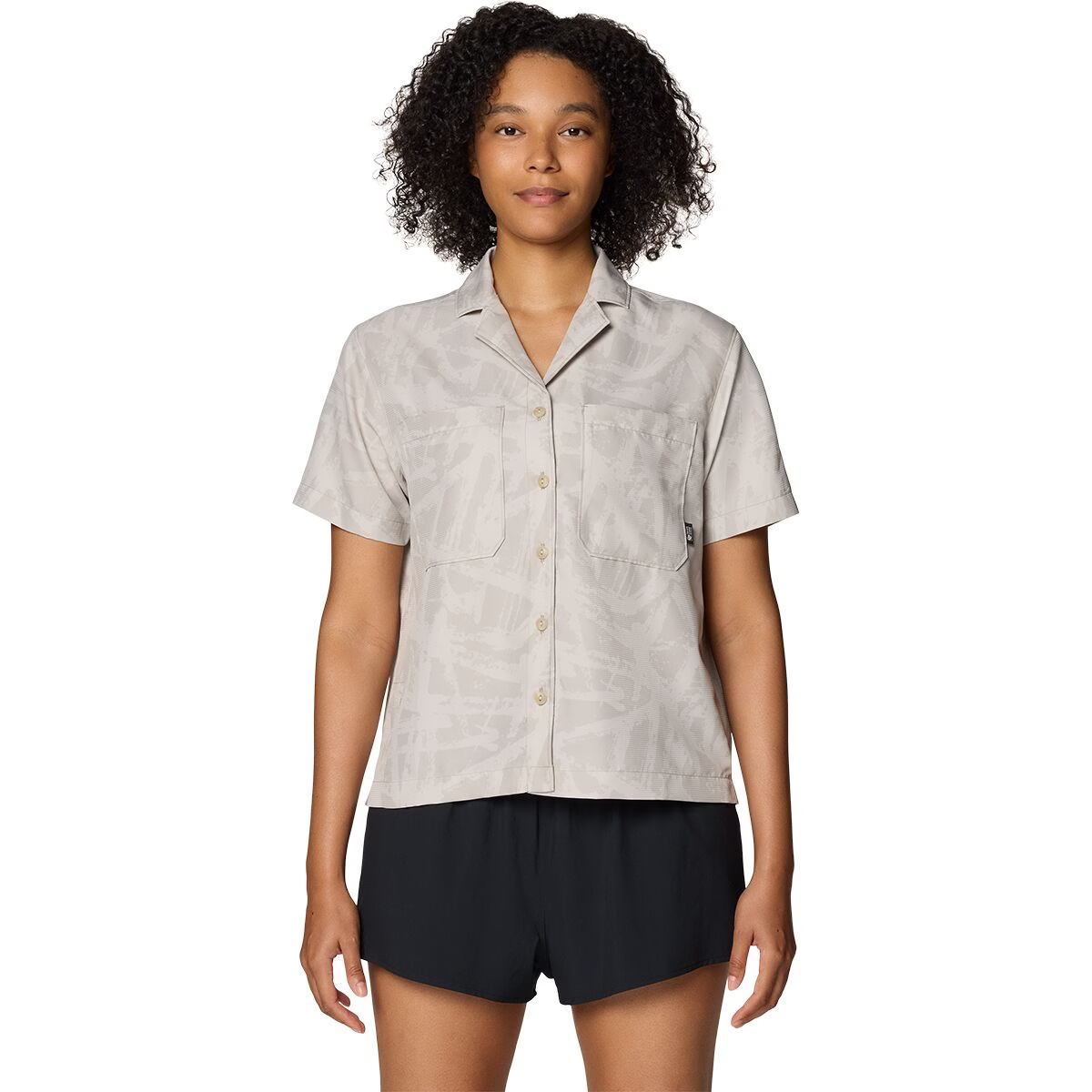 Mountain Hardwear - Sun Drift Cooling Short Sleeve Shirt - City Fog Brushstrokes Print
