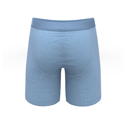 The Chambray All Day | Blue Chambray Long Leg Ball Hammock® Pouch Underwear With Fly