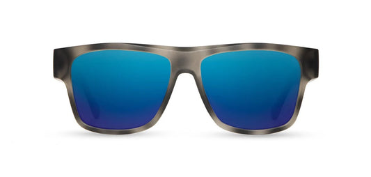 Camp Eyewear - Cliff - Matte Pearl Grey / Walnut; HD Plus Polarized Blue Flash