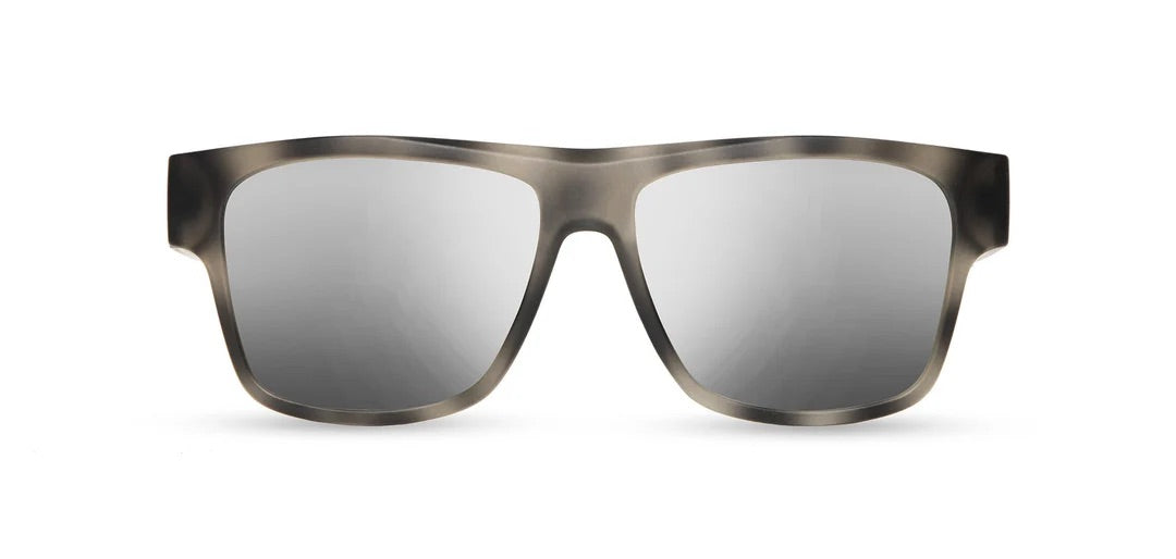 Camp Eyewear - Cliff - Matte Pearl Grey / Walnut; HD Plus Polarized Silver Mirror