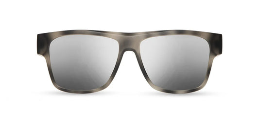 Camp Eyewear - Cliff - Matte Pearl Grey / Walnut; HD Plus Polarized Silver Mirror