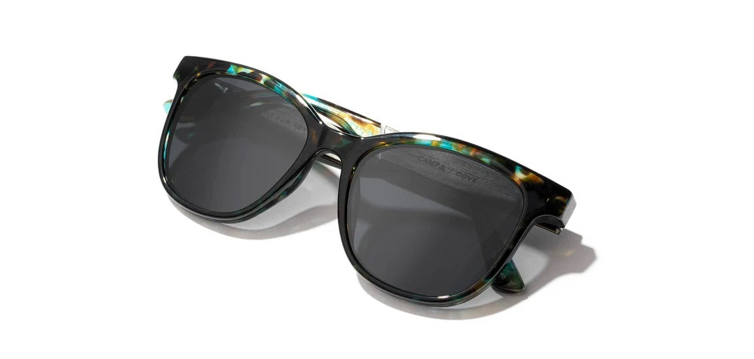 Camp Eyewear - Cove - Blue Opal / Ebony; Basic Polarized Grey