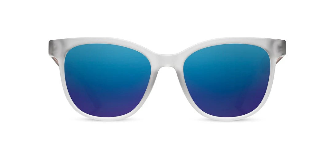 Camp Eyewear - Cove - Matte Crystal / Walnut; HD Plus Polarized Blue Flash
