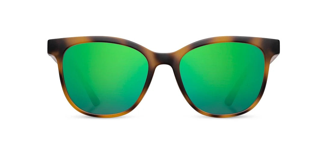 Camp Eyewear - Cove - Matte Tortoise / Walnut; HD Plus Polarized Green Flash