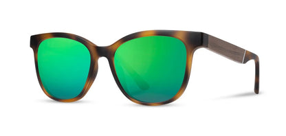 Camp Eyewear - Cove - Matte Tortoise / Walnut; HD Plus Polarized Green Flash