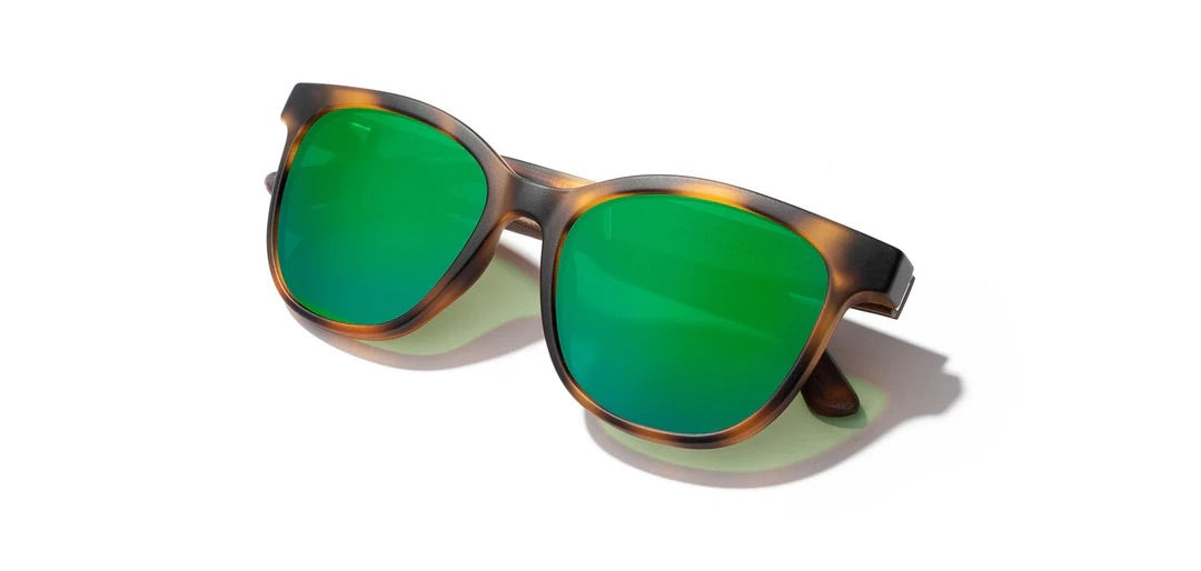 Camp Eyewear - Cove - Matte Tortoise / Walnut; HD Plus Polarized Green Flash