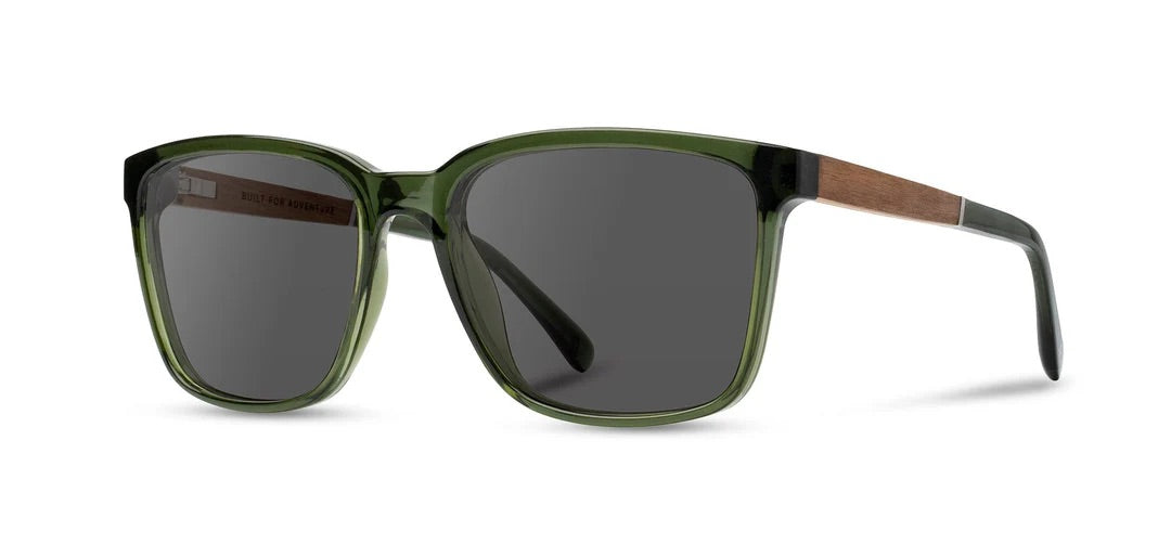 Camp Eyewear - Crag - Fern / Walnut; Basic Polarized Grey