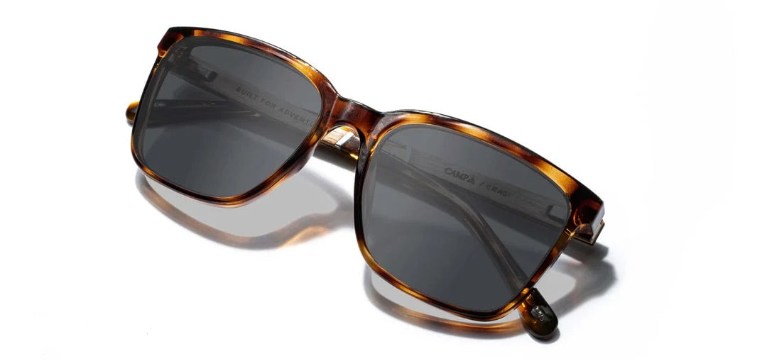 Camp Eyewear - Crag - Tortoise / Walnut; Basic Polarized Grey