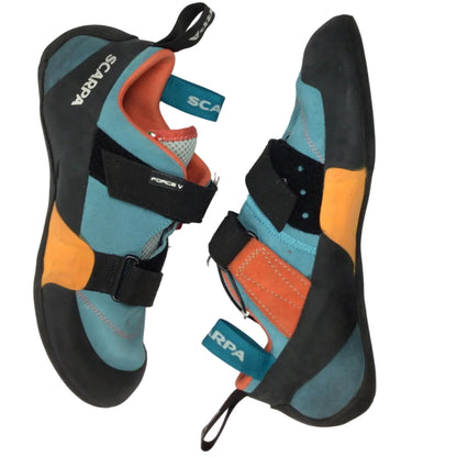 Scarpa Force V Climbing Shoes M8.5/W9.5 Blu/Orng