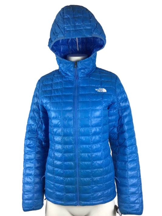 TNF WMNS THERMBALL HOOD PUFFY LG BLUE