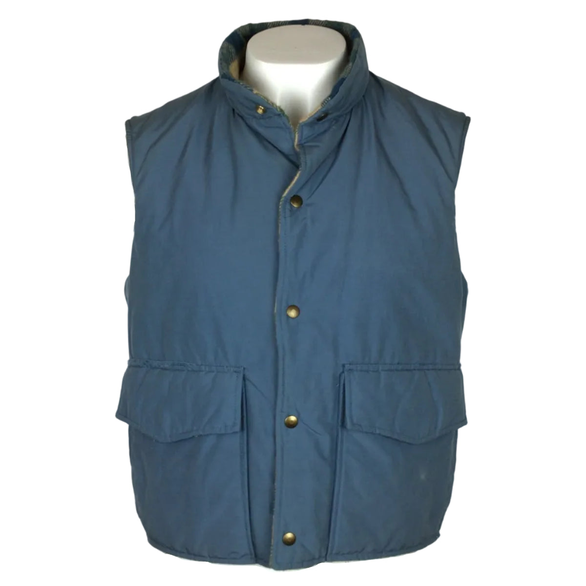 Woolrich 3 in 1 Reversible Vest/Shirt Combo Men Men MD Blue/Plaid