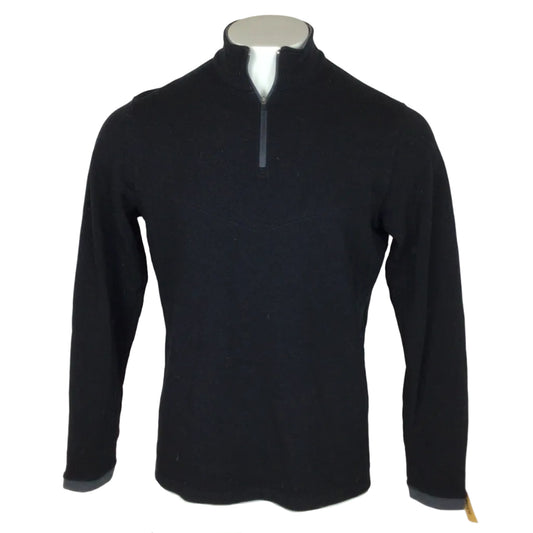 Ibex Quarter Zip Merino Pullover Men LG Black