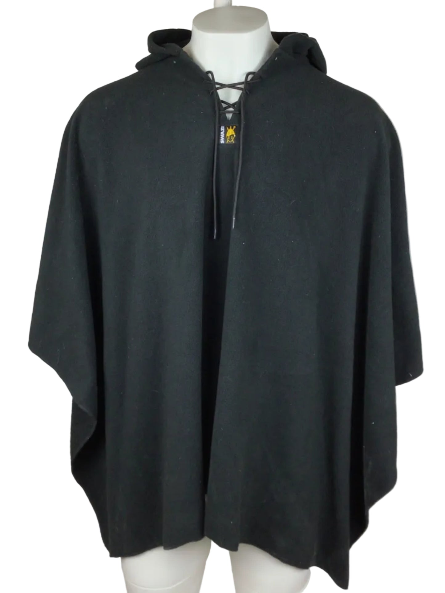 Swazi Fleece Poncho Men OS Black