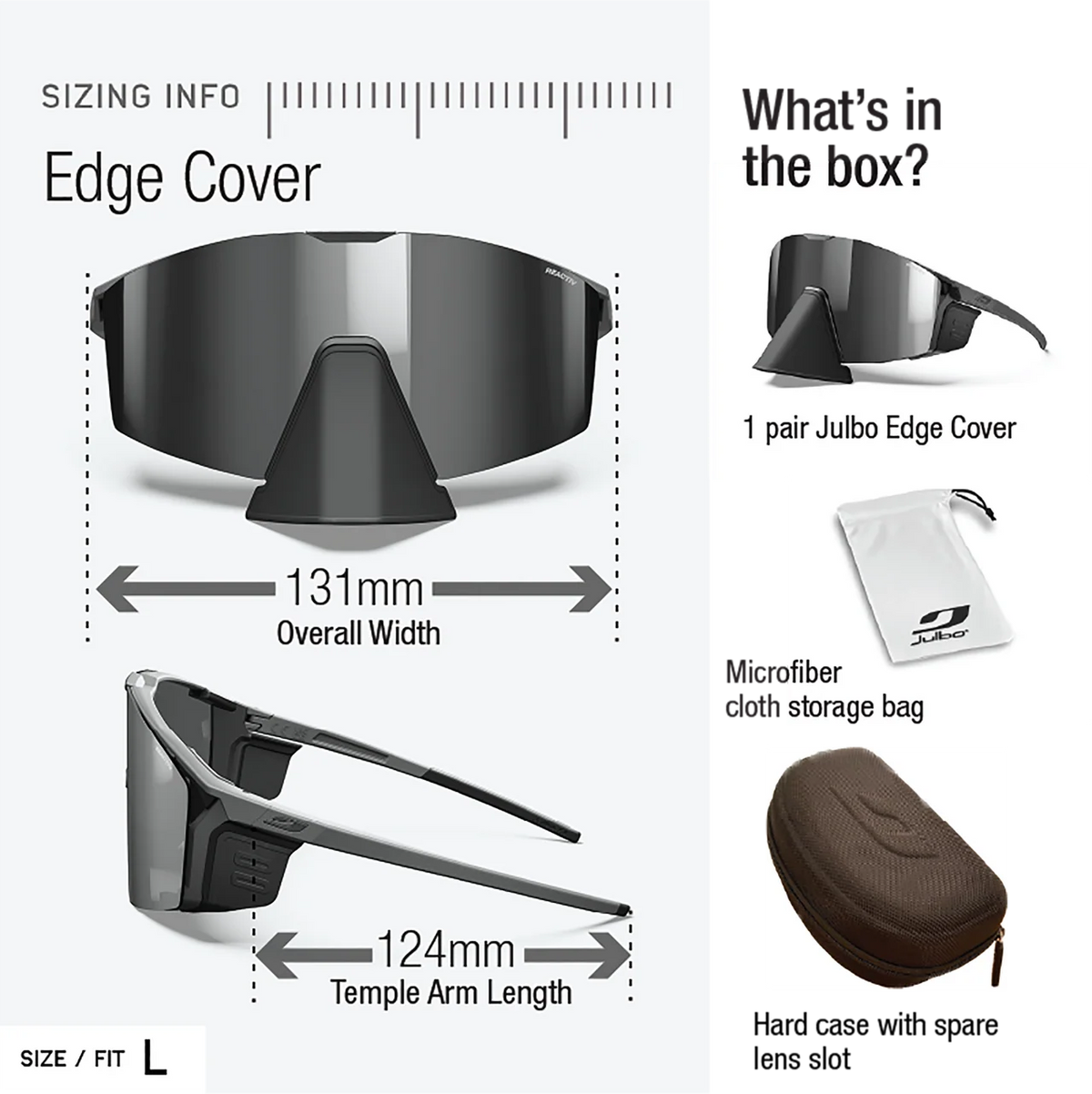 Julbo - Edge Cover - Black/Black REACTIV 0 4 High Contrast