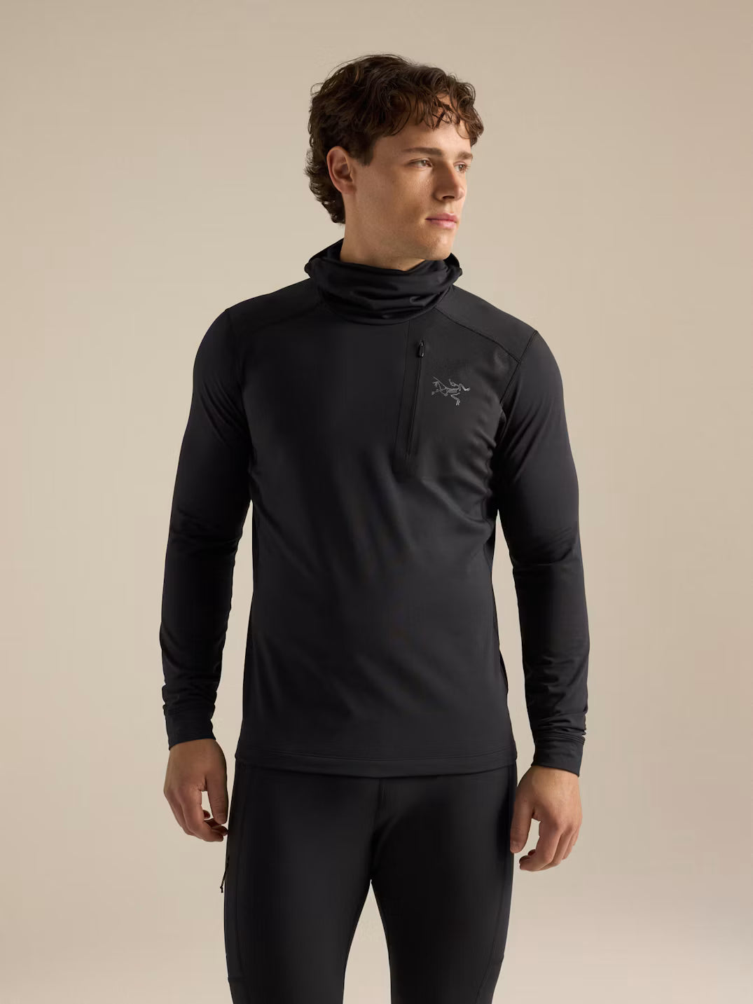 Arc'teryx - Rho LT Zip Neck Mens - Black
