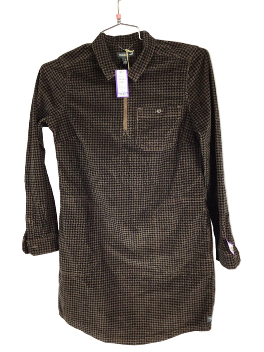 Toad & Co Cruiser Cord Popover Dress W Sm Chestnut Houndstooth