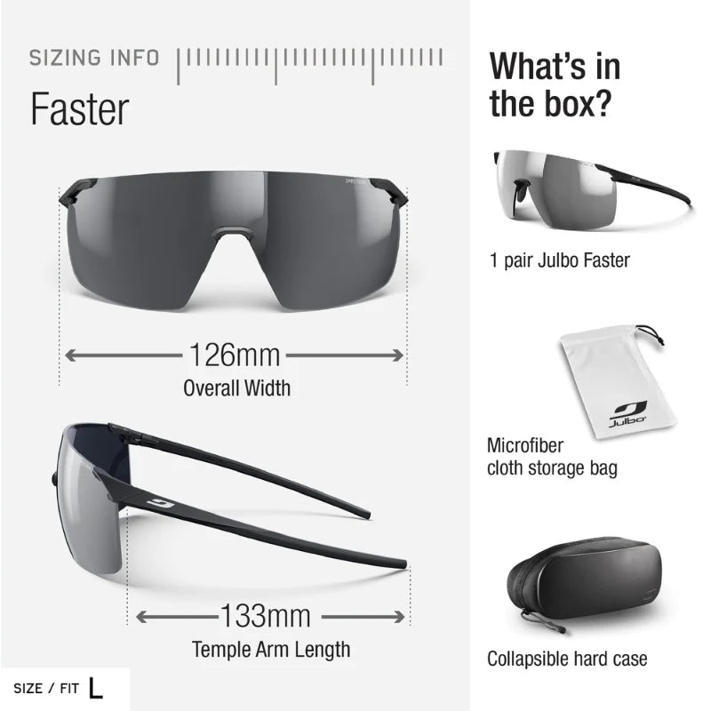 Julbo - Faster - Matte Translucent Black REACTIV 1 3 Light Amplifier