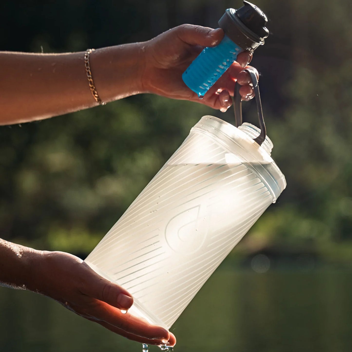 Hydrapak - Flux Plus 1.5L Filter Bottle - Clear HP Blue