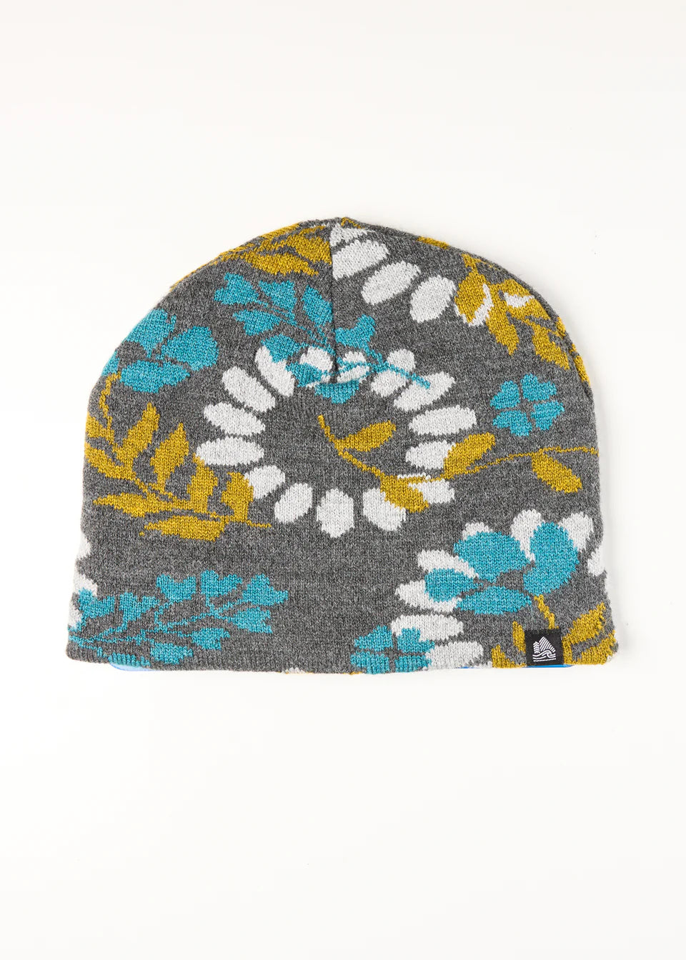 4T2D - Floral Love Knit Beanie - Charcoal