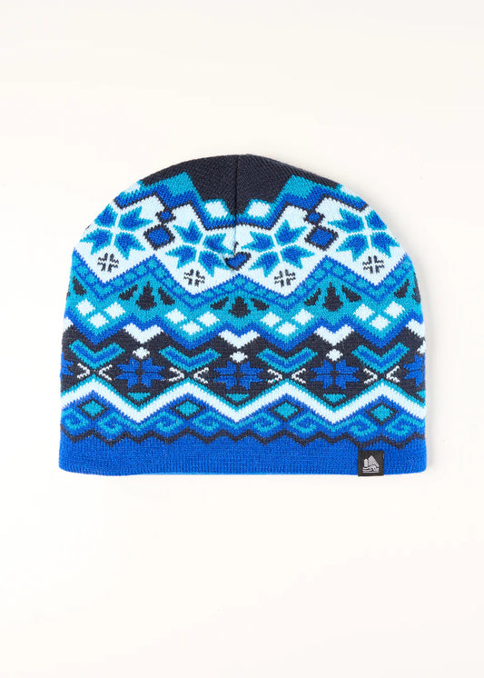 4T2D - Fair Isle Knit Beanie - Blue