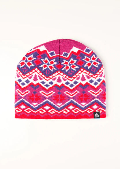 4T2D - Fair Isle Knit Beanie - Red