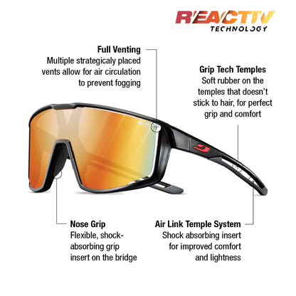 Julbo - Fury - Transluscent Black/Black; Reactiv 1-3 Light Amplifier