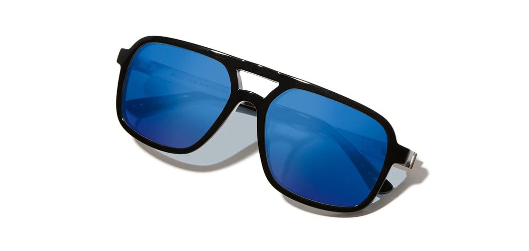 Camp Eyewear - Glacier - Black / Walnut; HD Plus Polarized Blue Flash