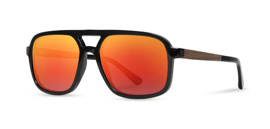 Camp Eyewear - Glacier - Black / Walnut; HD Plus Polarized Solar Flash