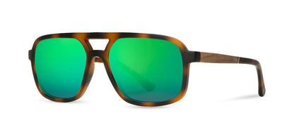Camp Eyewear - Glacier - Matte Tortoise / Walnut; HD Plus Polarized Green Flash