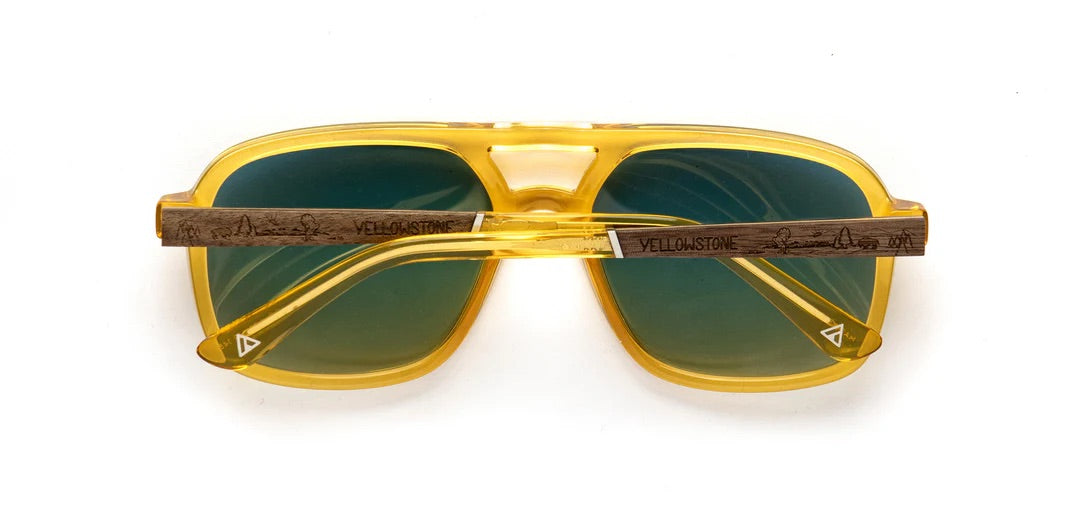 Camp Eyewear - Glacier - Sap / Yellowstone Engraved; HD Plus Polarized Sky