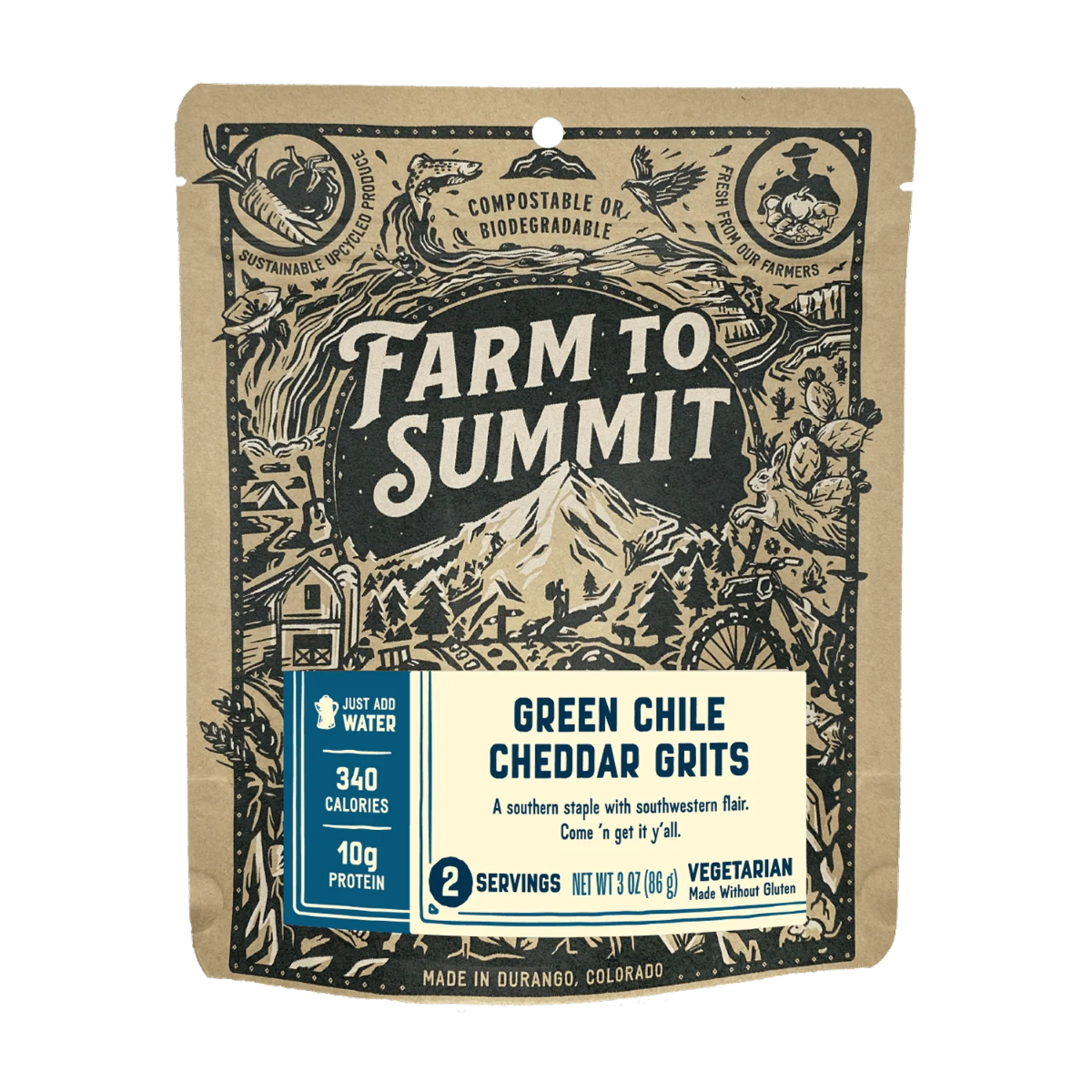 Farm to Summit - Green Chile Cheddar Grits