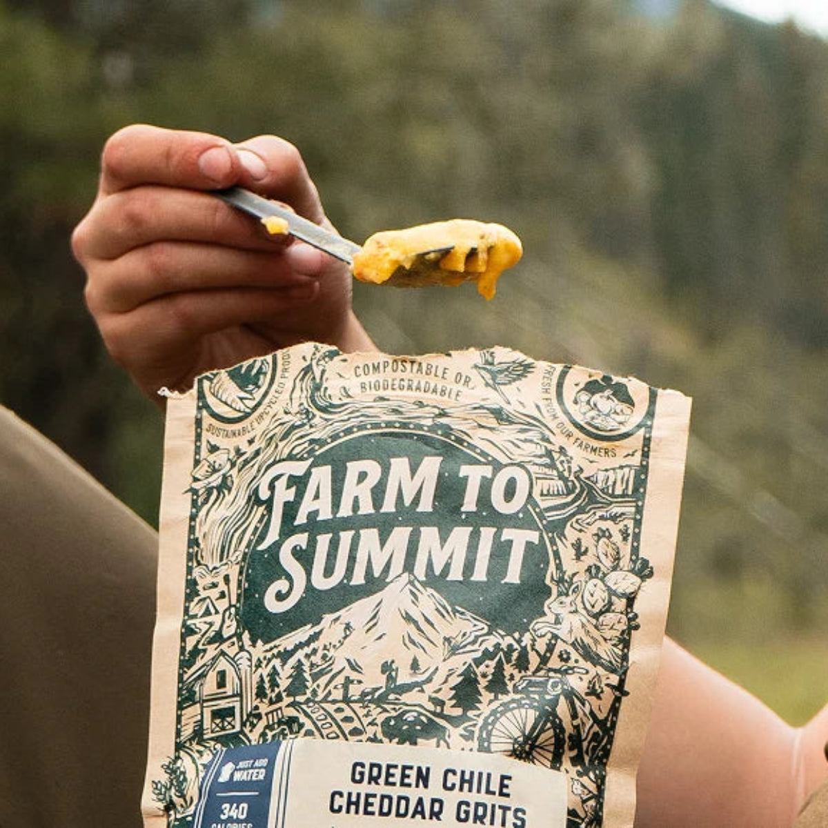 Farm to Summit - Green Chile Cheddar Grits