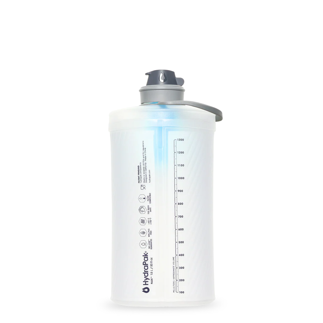 Hydrapak - Flux Plus 1.5L Filter Bottle - Clear HP Blue