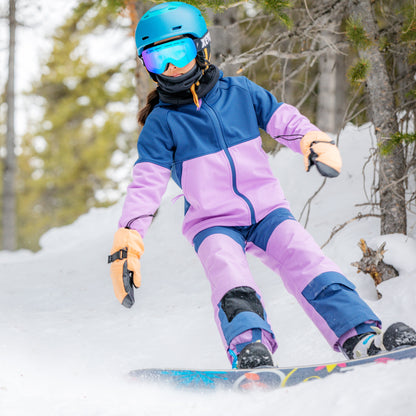 Kids Brighton Bonded Fleece Jacket - Sea Blue/Lavender