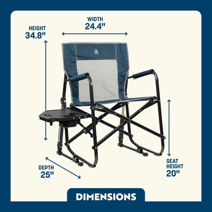 GCI Outdoors - Freestyle Rocker w Side Table - Heathered Indigo