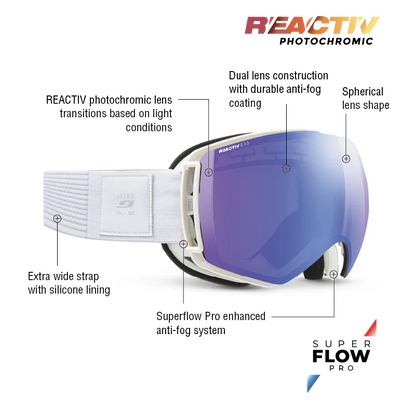 Julbo - Lightyear Goggle - White; REACTIV 1 3 High Contrast