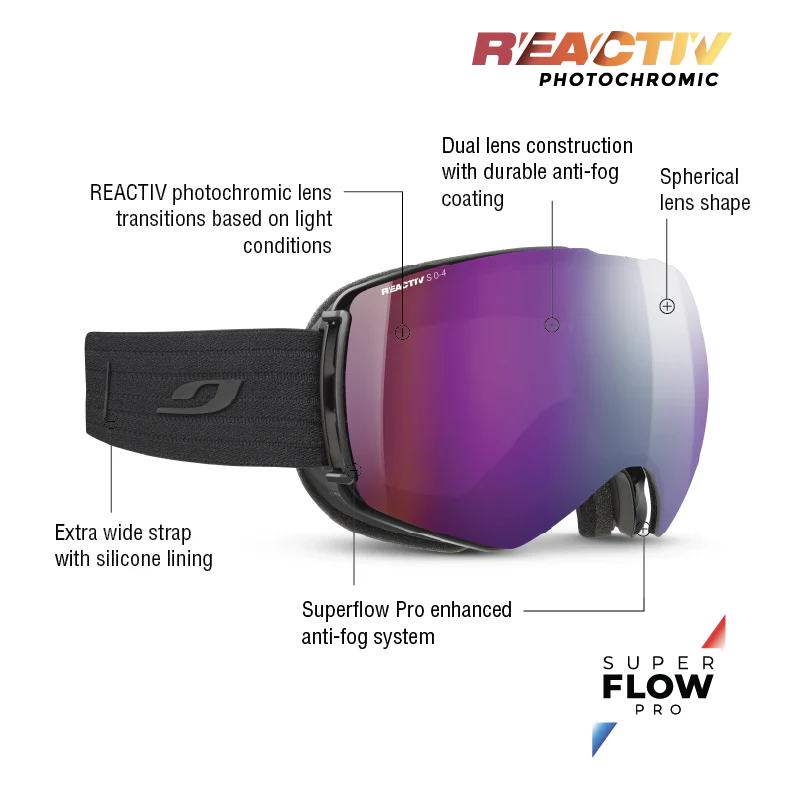 Julbo - Lightyear Goggle - Black; REACTIV 0 4 High Contrast
