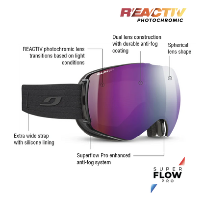 Julbo - Lightyear Goggle - Black; REACTIV 0 4 High Contrast