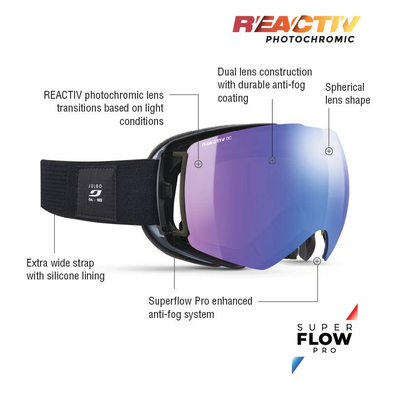 Julbo - Lightyear Goggle - Black/Gray; REACTIV 1 3 Glare Control
