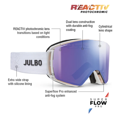 Julbo - Launcher Goggle - White LTD; REACTIV 1 3 Glare Control