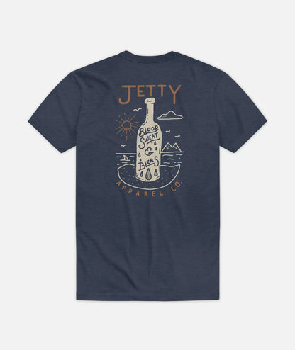 Jetty - Blood Sweat & Beers Tee - Navy