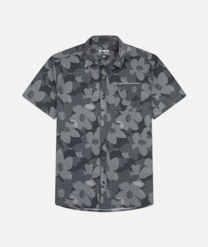 Jetty - Garwood Woven Short Sleeve - Charcoal