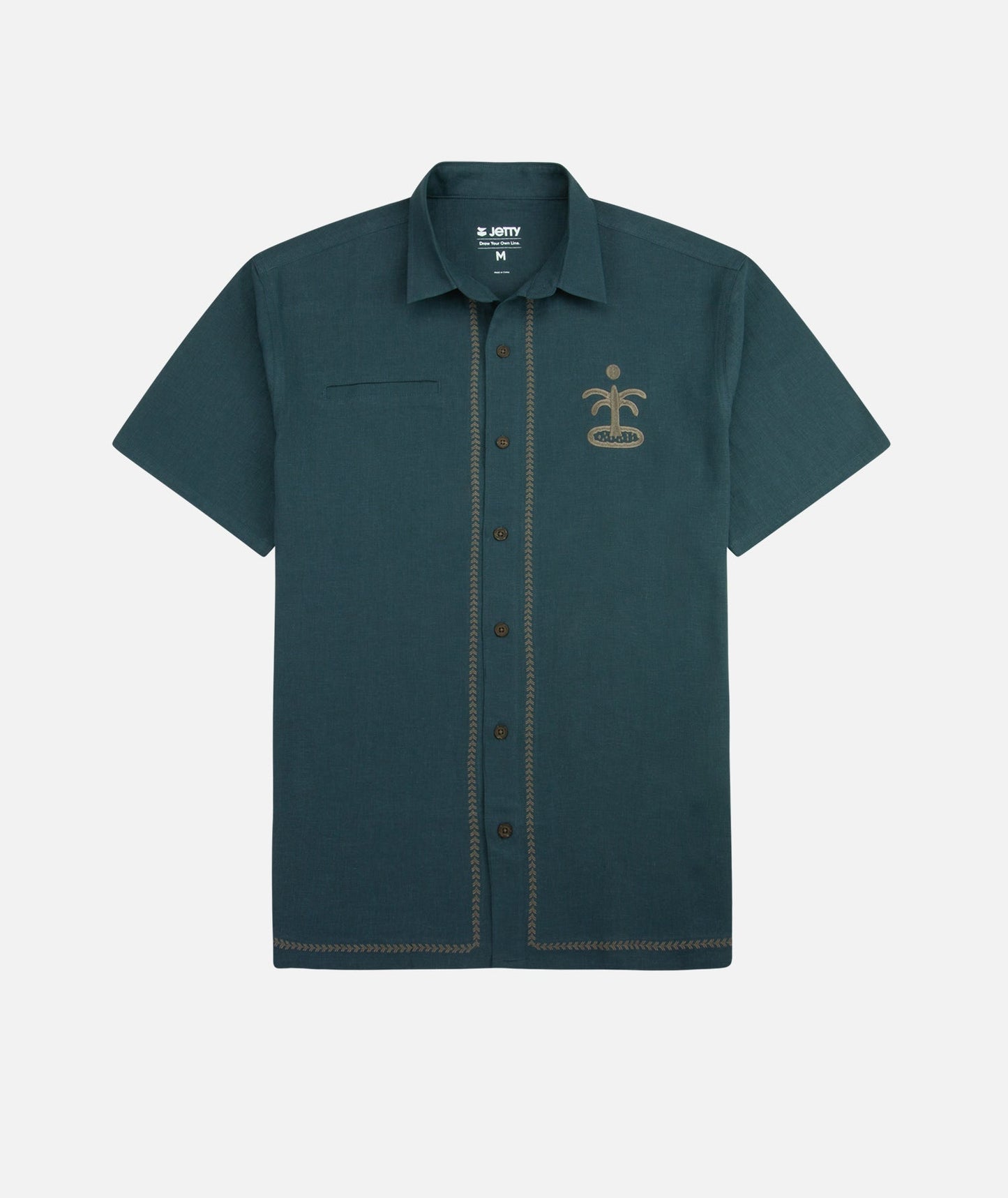 Marshall Embroidered Linen Shirt - Blue