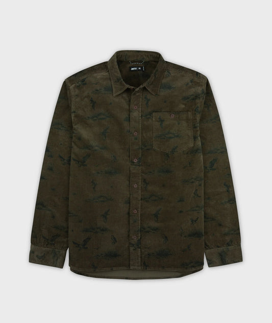 Jetty - Shoals Corduroy Shirt - Olive
