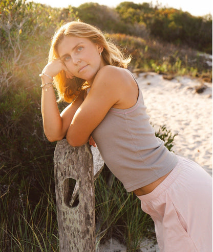 Iris Micro Rib Tank - Warm Grey