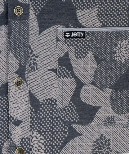 Jetty - Garwood Woven Short Sleeve - Charcoal