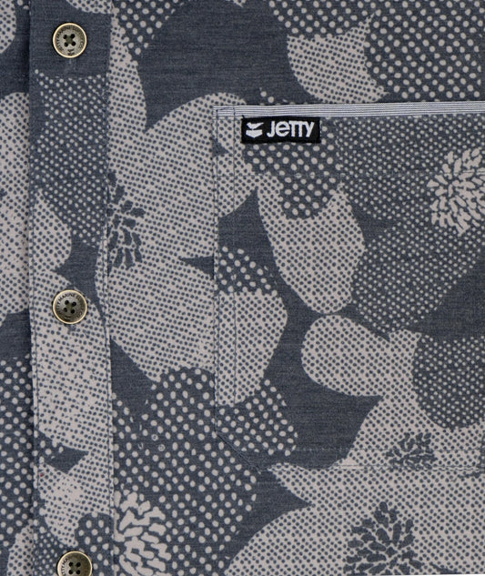 Jetty - Garwood Woven Short Sleeve - Charcoal