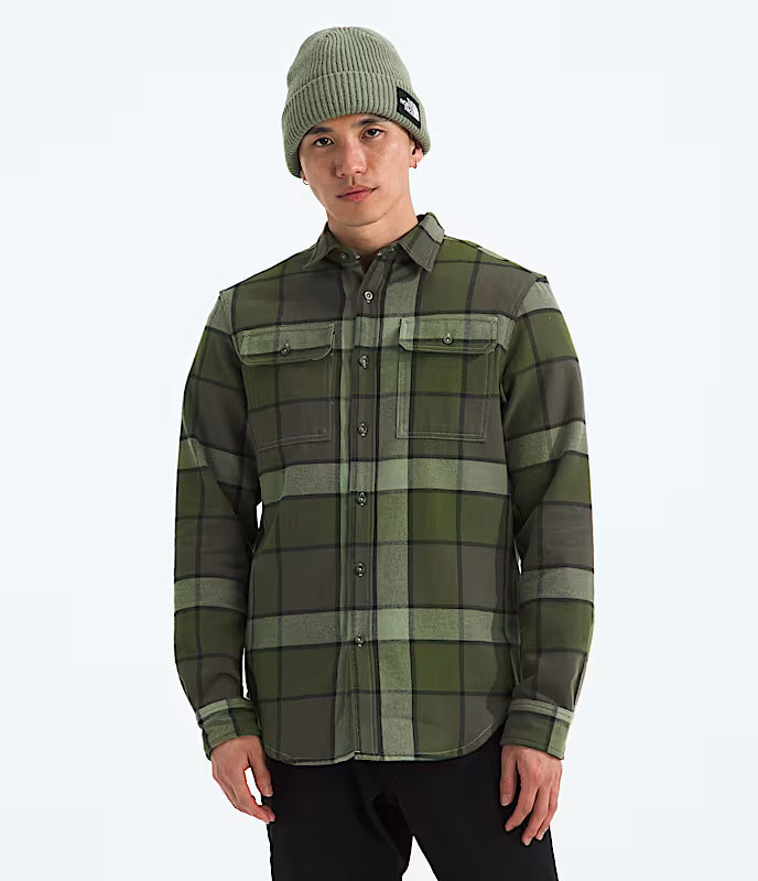 The North Face - Mens Arroyo Flannel Shirt Plaid - New Taupe Green Macro Small Plaid