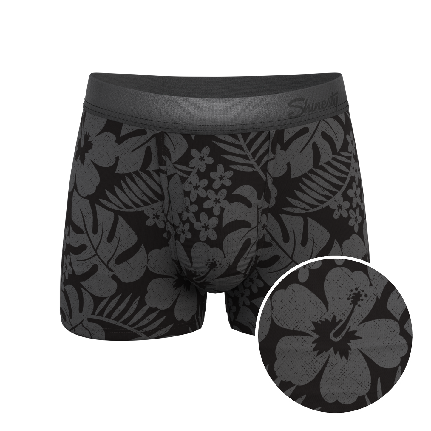 The Midnight Flora | Black Tonal Tropical Ball Hammock® Pouch Trunks Underwear