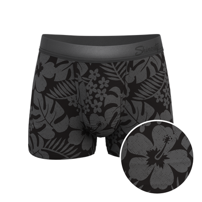 The Midnight Flora | Black Tonal Tropical Ball Hammock® Pouch Trunks Underwear